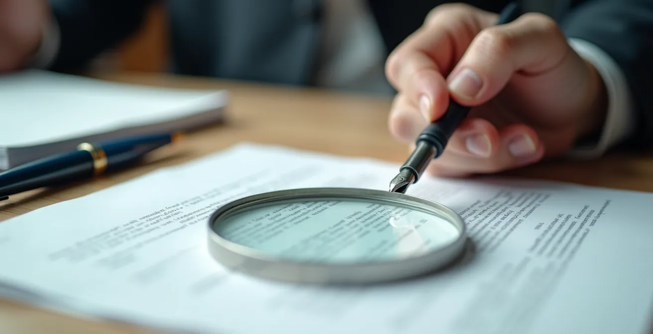 Detaillierte Vertragsprüfung mit Fokus auf Klauseln